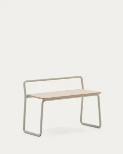 Kave Home Bankje Tinn Essenfineer met Beige Frame 75cm