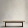 Kave Home Bankje Topaz Beige Chenille En Essenhout Bruin 150cm