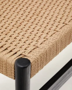 Kave Home Bankje Zaide Eikenhout Zwart 120cm