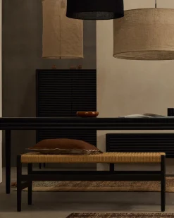 Kave Home Bankje Zaide Eikenhout Zwart 120cm