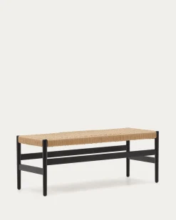 Kave Home Bankje Zaide Eikenhout Zwart 120cm