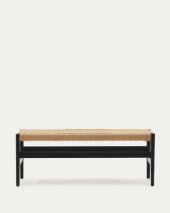 Kave Home Bankje Zaide Eikenhout Zwart 120cm