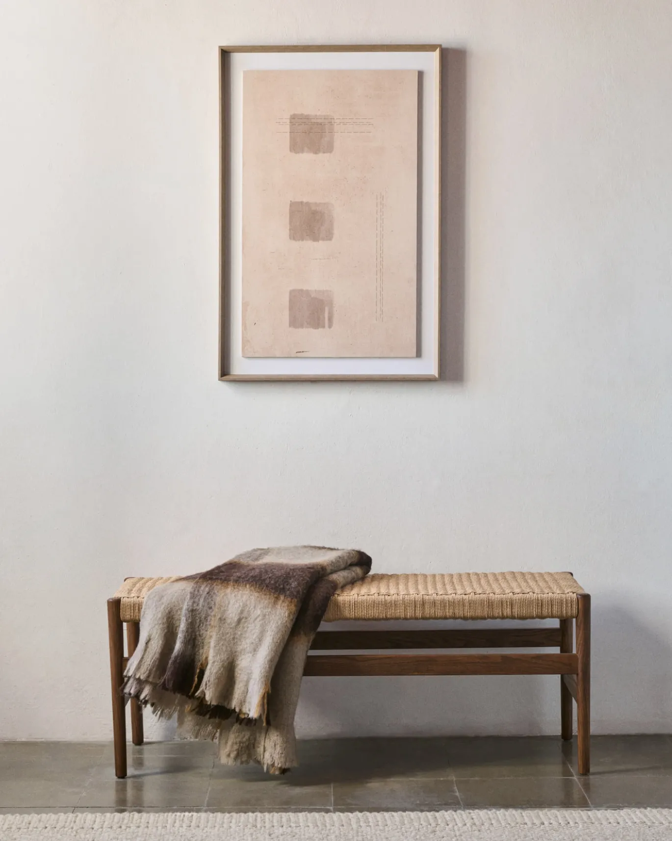 Kave Home Bankje Zaide Eikenhout Walnoot 120cm