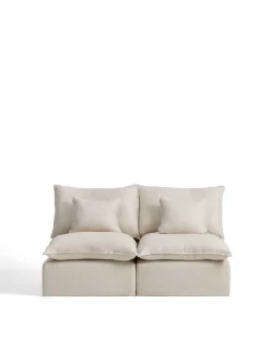 Kave Home Bank met Armleuning Anarela Linnen Beige 180cm