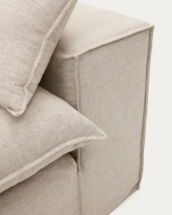Kave Home Bank met Armleuning Anarela Linnen Beige 260cm