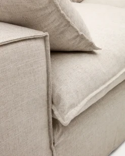 Kave Home Bank met Armleuning Anarela Linnen Beige 260cm
