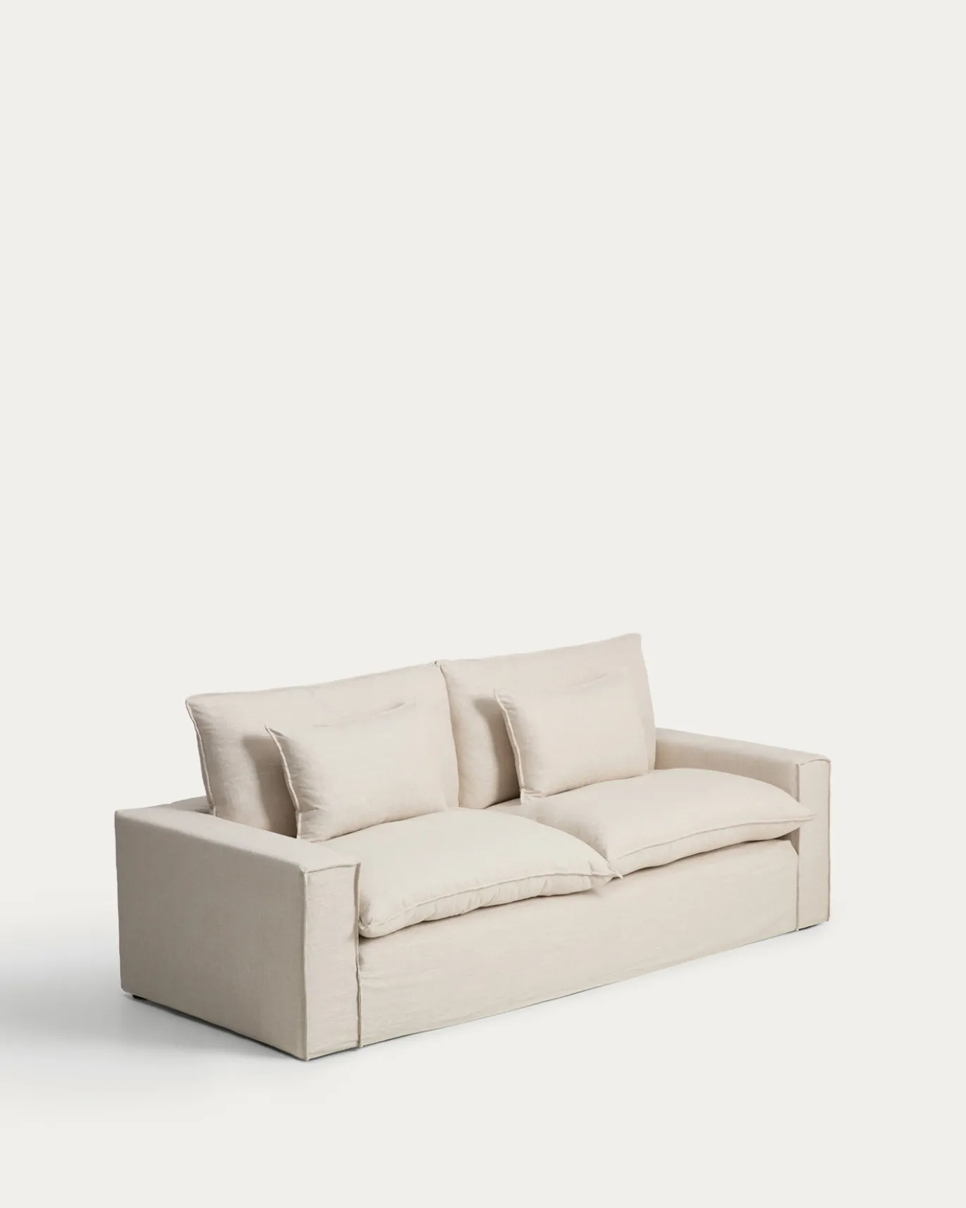 Kave Home Bank met Armleuning Anarela Linnen Beige 260cm