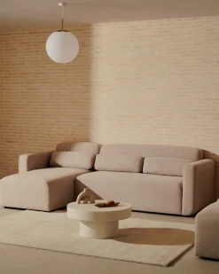 Kave Home Bank Neom Modulaire 3 Zits Chaise Longue Rechts/links Beige 263cm