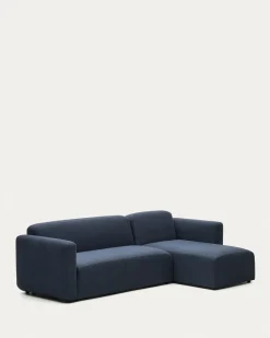 Kave Home Bank Neom Modulaire 3 Zits Chaise Longue Rechts/links Blauw 263cm