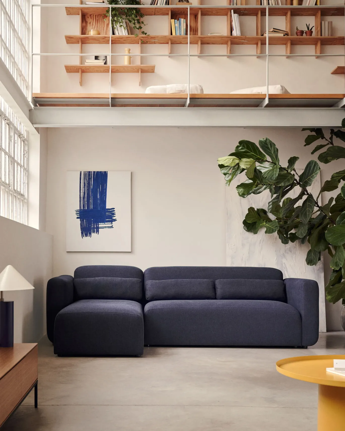 Kave Home Bank Neom Modulaire 3 Zits Chaise Longue Rechts/links Blauw 263cm
