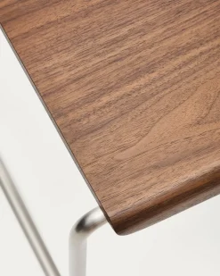 Kave Home Bank Tarsel Walnootfineer met RVS Frame 142cm
