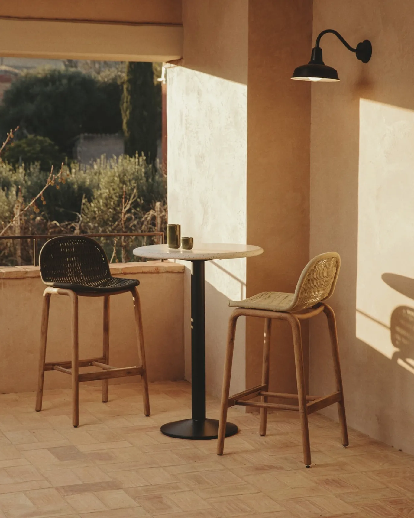 Kave Home Barkruk Alipa Acaciahout Beige