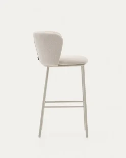Kave Home Barkruk Ciselia Beige Bouclé 75cm
