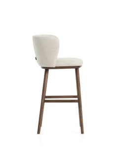 Kave Home Barkruk Ciselia Chenille Beige/Walnoot