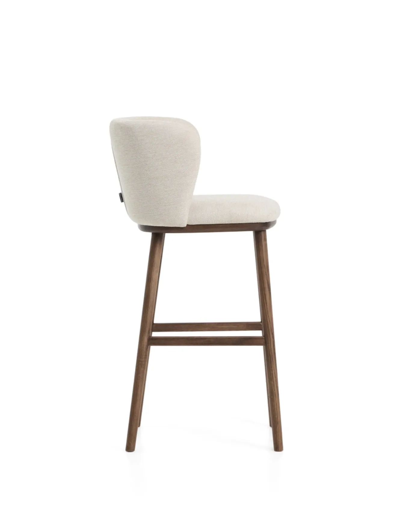 Kave Home Barkruk Ciselia Chenille Beige/Walnoot