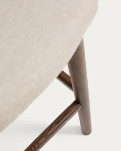 Kave Home Barkruk Ciselia Chenille Beige/Walnoot