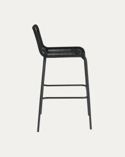 Kave Home Barkruk Lambton Zwart Touw Zwart Onderstel