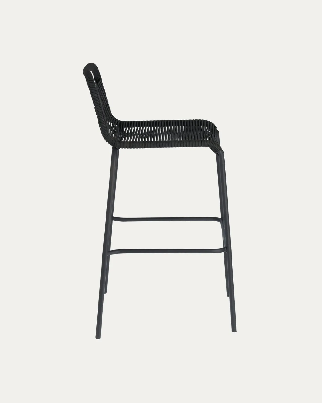 Kave Home Barkruk Lambton Zwart Touw Zwart Onderstel