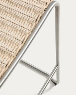 Kave Home Barkruk Tavari Touw RVS Beige