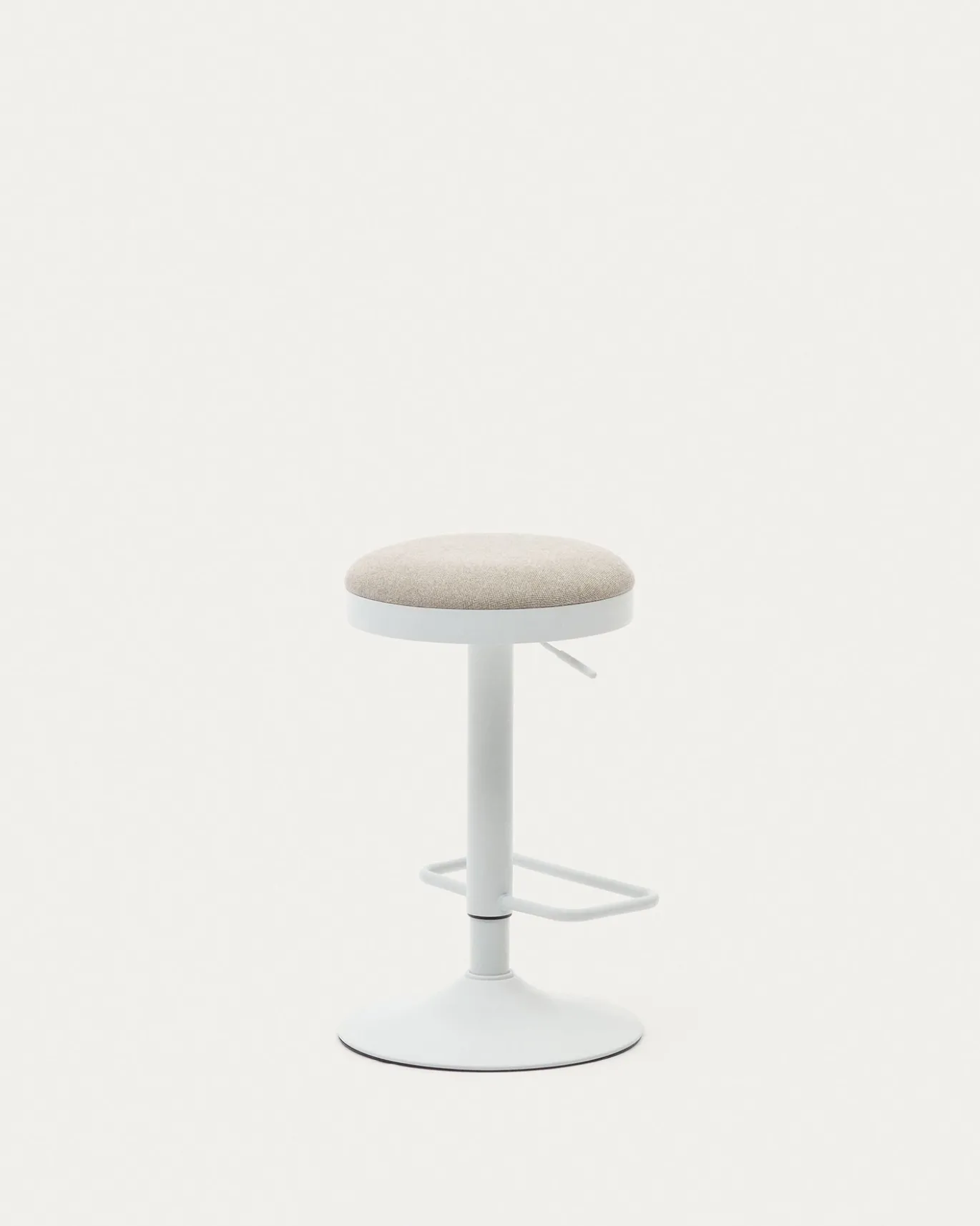 Kave Home Barkruk Zaib Chenille Beige Verstelbaar