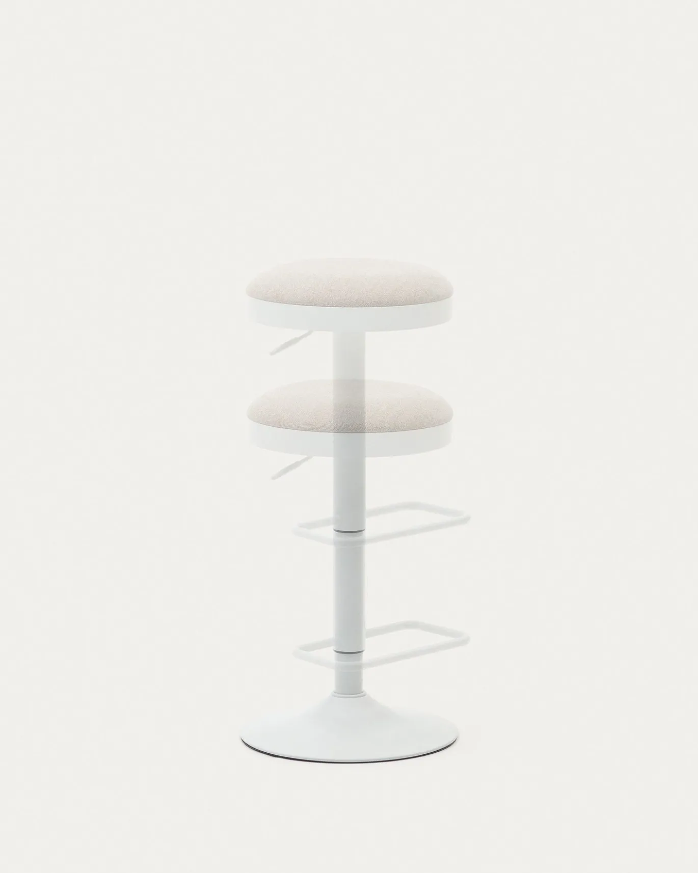 Kave Home Barkruk Zaib Chenille Beige Verstelbaar