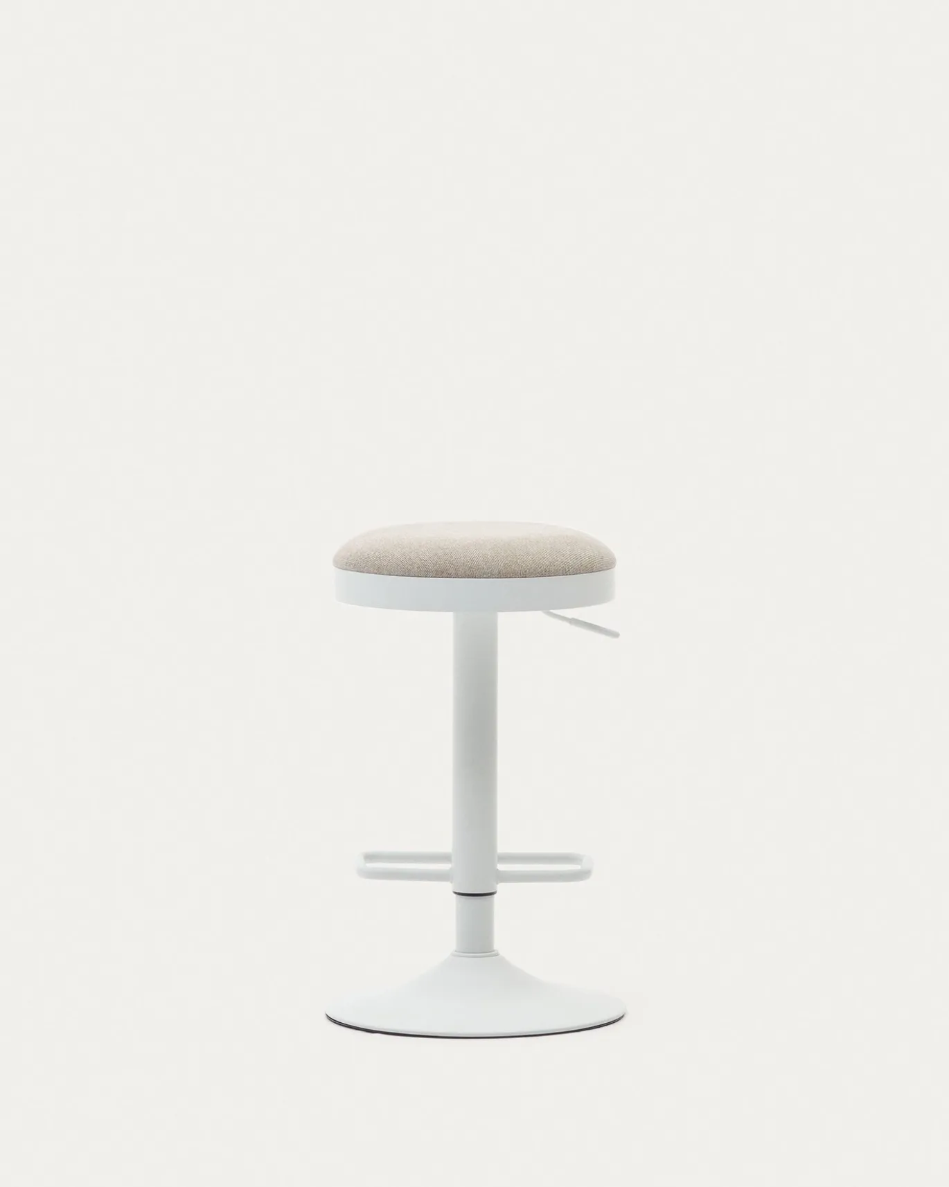 Kave Home Barkruk Zaib Chenille Beige Verstelbaar