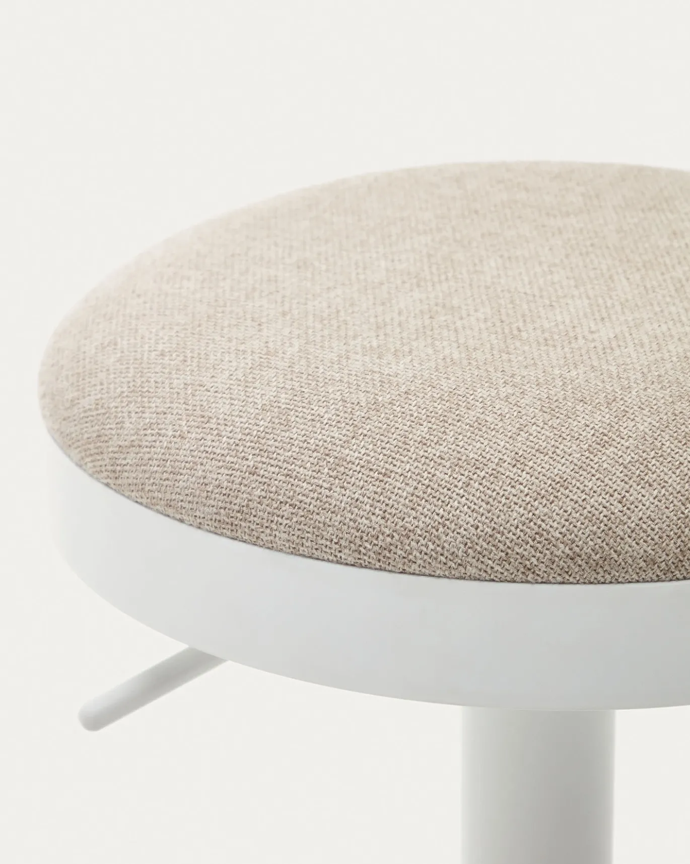 Kave Home Barkruk Zaib Chenille Beige Verstelbaar
