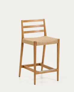 Kave Home Barstoel Analy Eikenhout Naturel 65cm
