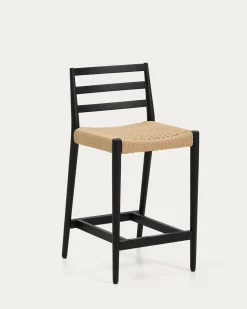 Kave Home Barstoel Analy Eikenhout Naturel/zwart 65cm