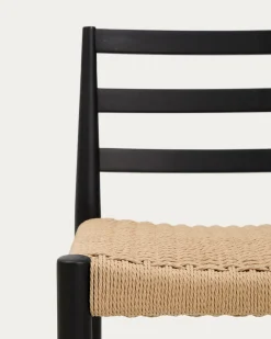 Kave Home Barstoel Analy Eikenhout Naturel/zwart 65cm