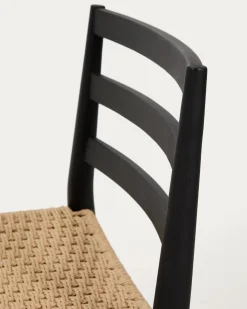 Kave Home Barstoel Analy Eikenhout Naturel/zwart 65cm