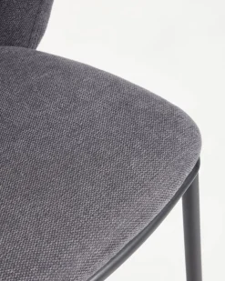 Kave Home Barstoel Ciselia Donkergrijs Chenille