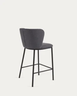 Kave Home Barstoel Ciselia Donkergrijs Chenille