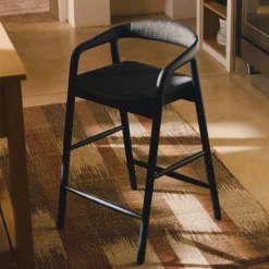 Kave Home Barstoel Derile Eiken Zwart