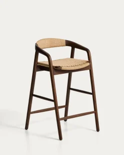 Kave Home Barstoel Derile Eiken Walnoot/Beige