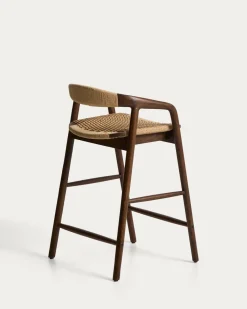 Kave Home Barstoel Derile Eiken Walnoot/Beige