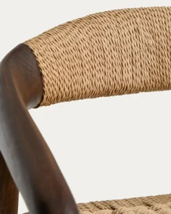 Kave Home Barstoel Derile Eiken Walnoot/Beige