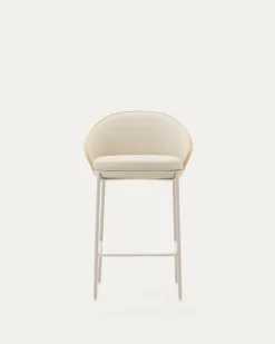 Kave Home Barstoel Eamy Beige Kunstleer Essenfineer Naturel