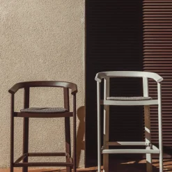 Kave Home Barstoel Erice Aluminium/Touw Donkerbruin