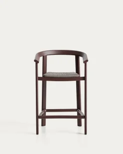 Kave Home Barstoel Erice Aluminium/Touw Donkerbruin