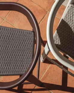 Kave Home Barstoel Erice Aluminium/Touw Beige