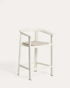 Kave Home Barstoel Erice Aluminium/Touw Beige
