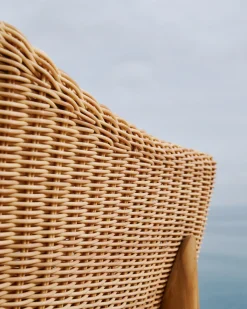 Kave Home Barstoel Galea Teakhout en Rotan 65cm