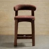 Kave Home Barstoel Granite Bruin Chenille En Essenhout Walnoot 65cm