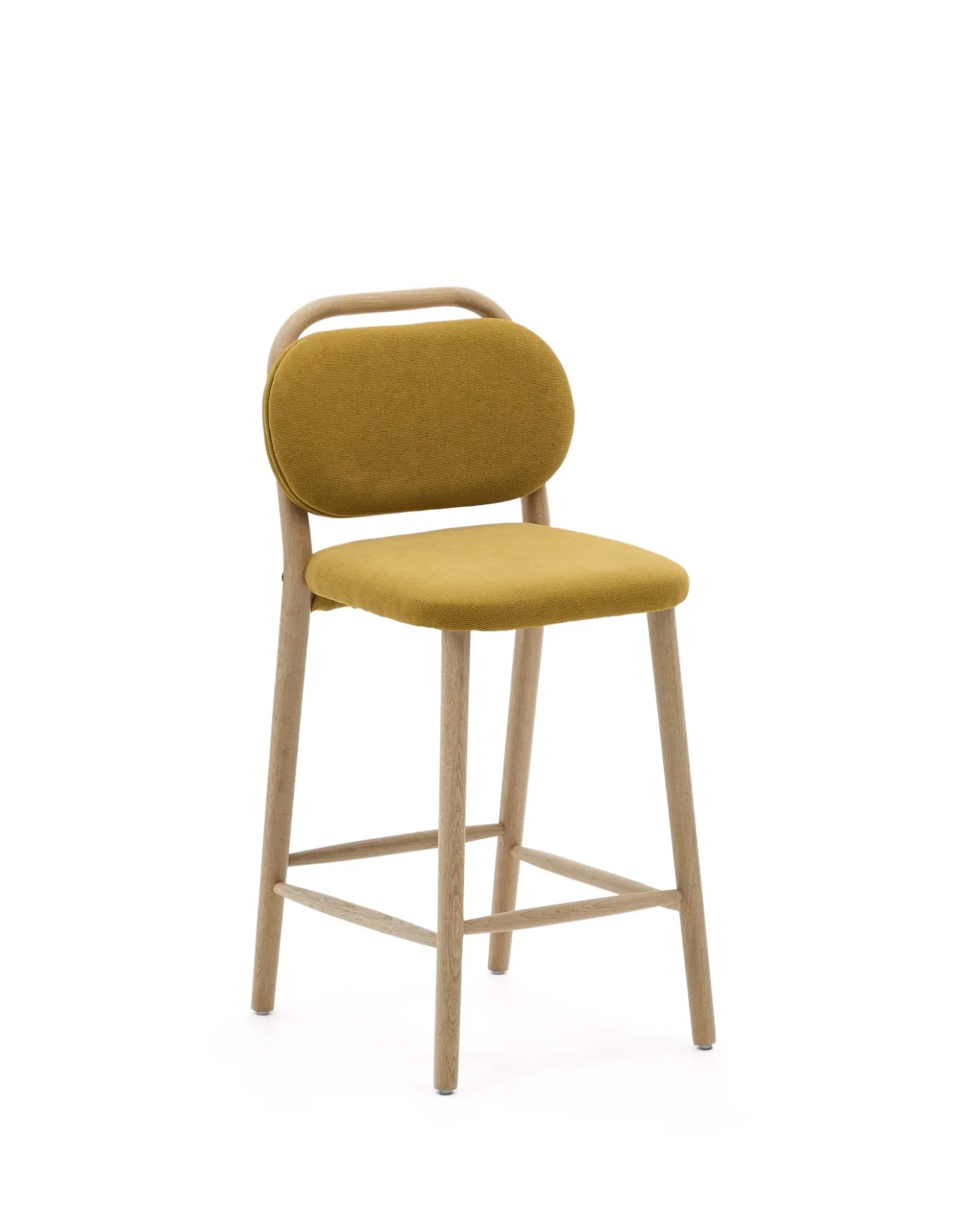 Kave Home Barstoel Helda Chenille Mosterd