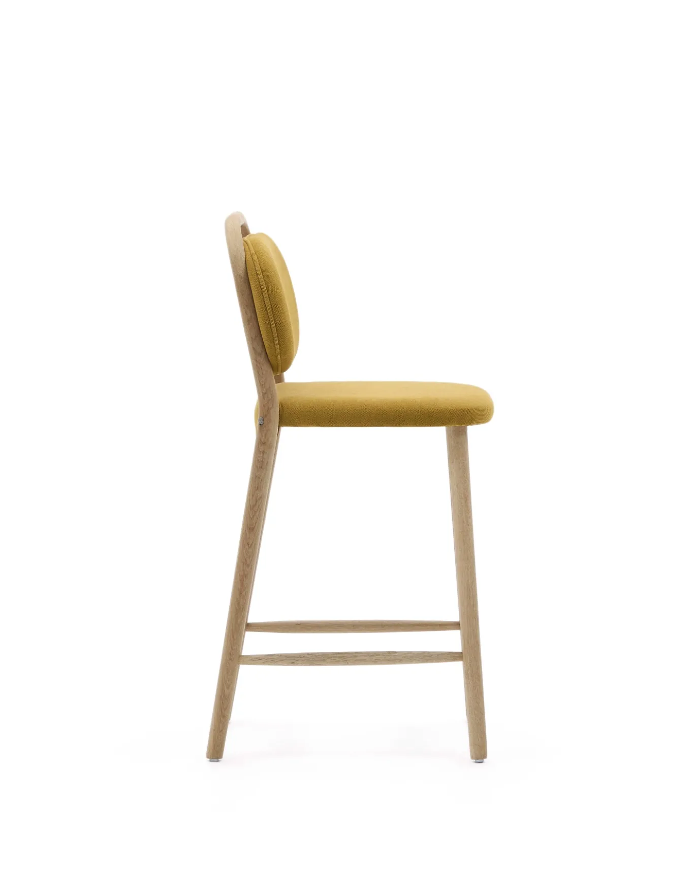 Kave Home Barstoel Helda Chenille Mosterd