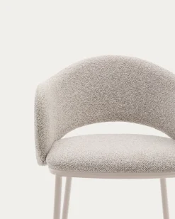 Kave Home Barstoel Maina Beige Grove Chenille 65cm