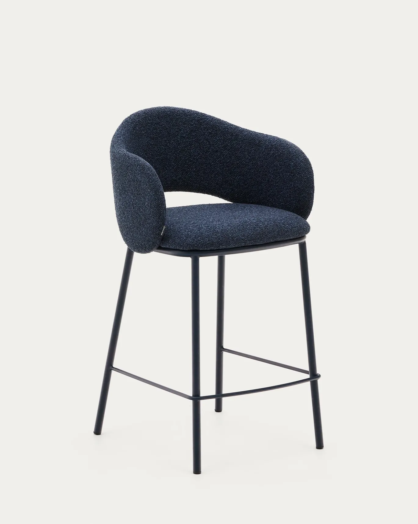 Kave Home Barstoel Maina Blauw Chenille 65cm