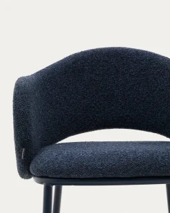 Kave Home Barstoel Maina Blauw Chenille 65cm