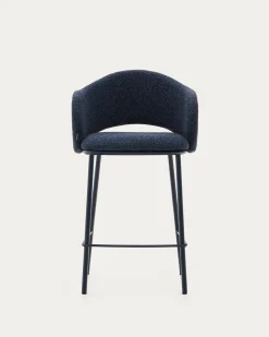 Kave Home Barstoel Maina Blauw Chenille 65cm